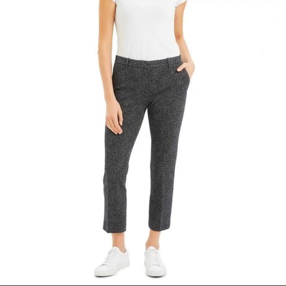 Theory Core Wool Tailored Trouser In Speckled Knit Tapered Ankle Pants